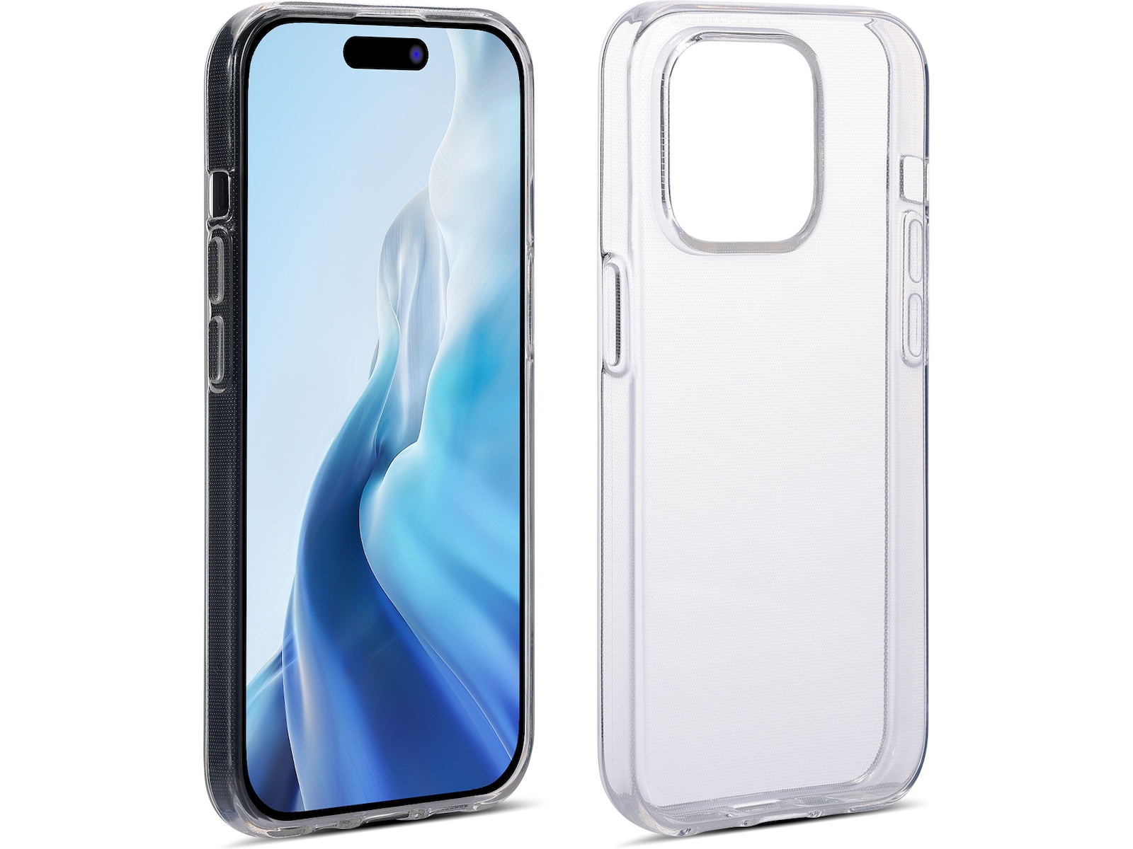 iiglo iPhone 15 Pro Silikondeksel (gjennomsiktig) Deksel til mobiltelefon