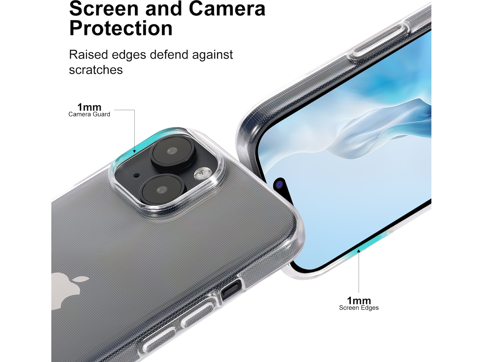 iiglo iPhone 15 / 14 Silikondeksel (gjennomsiktig) Deksel til mobiltelefon