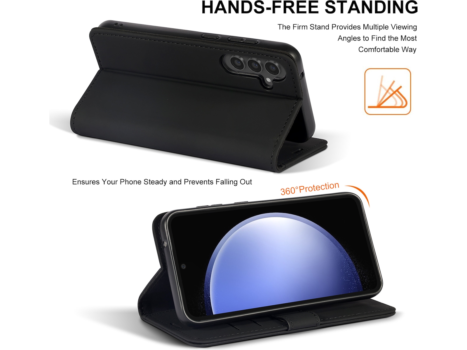 iiglo Galaxy S23 FE Lommebokdeksel (sort) Deksel til mobiltelefon