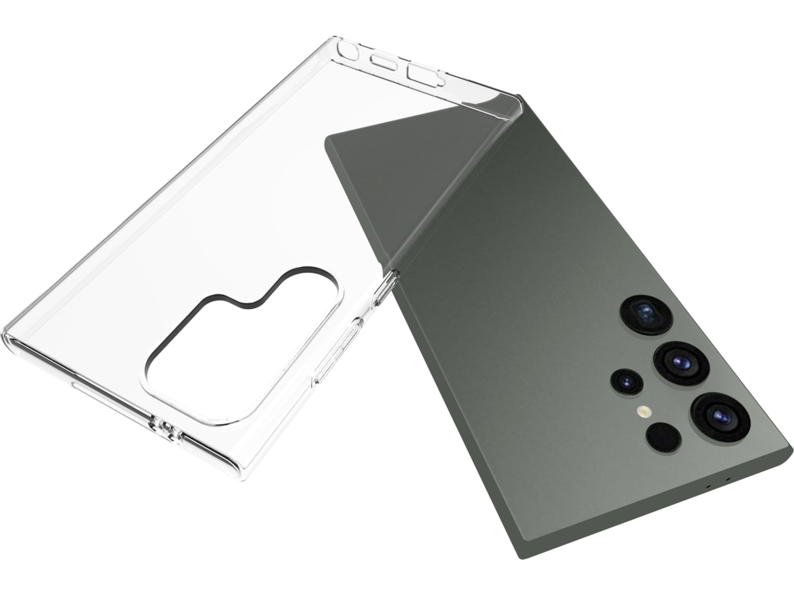 iiglo Galaxy S24 Ultra Silikondeksel (gjennomsiktig) Deksel til mobiltelefon