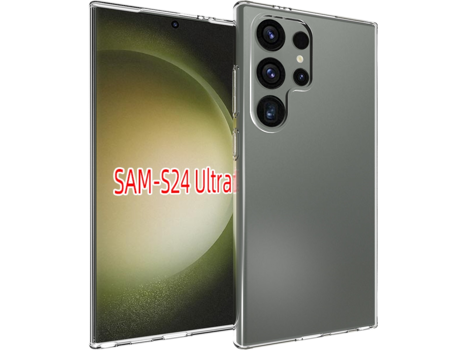 iiglo Galaxy S24 Ultra Silikondeksel (gjennomsiktig) Deksel til mobiltelefon