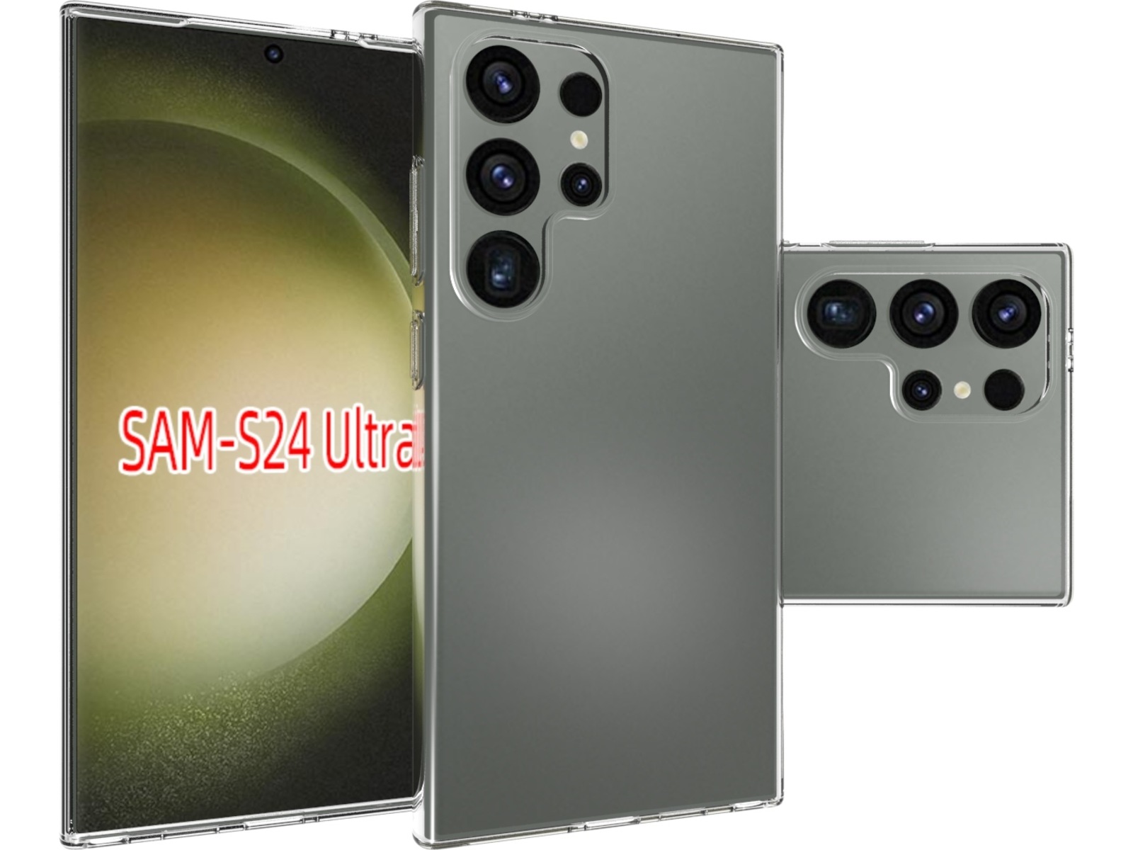 iiglo Galaxy S24 Ultra Silikondeksel (gjennomsiktig) Deksel til mobiltelefon