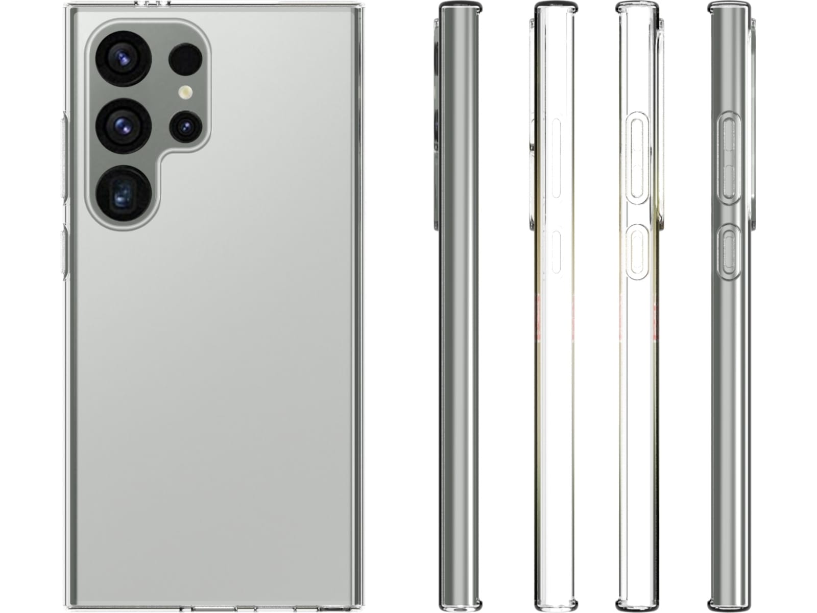 iiglo Galaxy S24 Ultra Silikondeksel (gjennomsiktig) Deksel til mobiltelefon