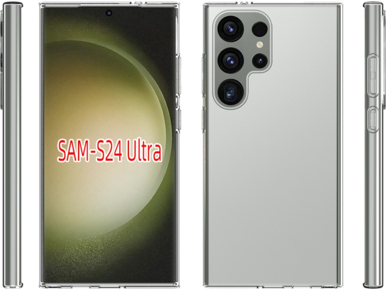 iiglo Galaxy S24 Ultra Silikondeksel (gjennomsiktig) Deksel til mobiltelefon