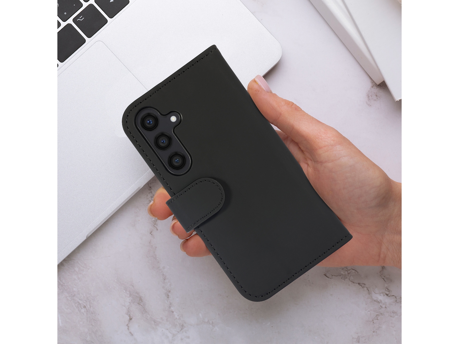 iiglo Galaxy S24 Lommebokdeksel (sort) Deksel til mobiltelefon