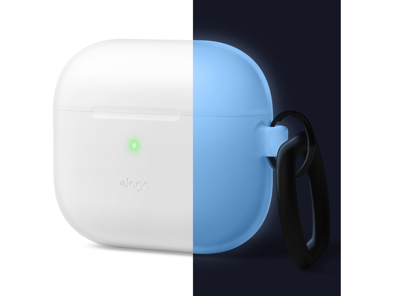 Elago Airpods 3 Silikonetui med karabinkrok (nightglow) Tilbehør til hodetelefoner