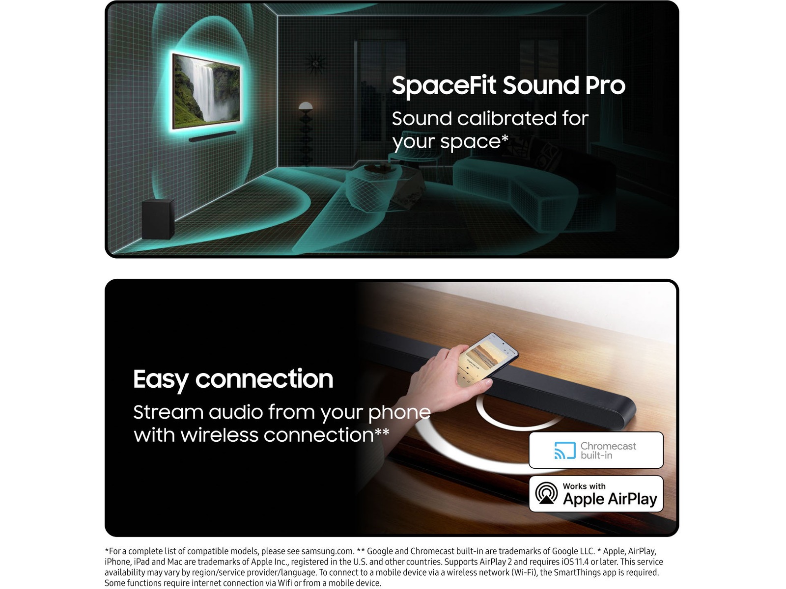 Samsung HW-S710D soundbar med subwoofer (sort) Lydplanker