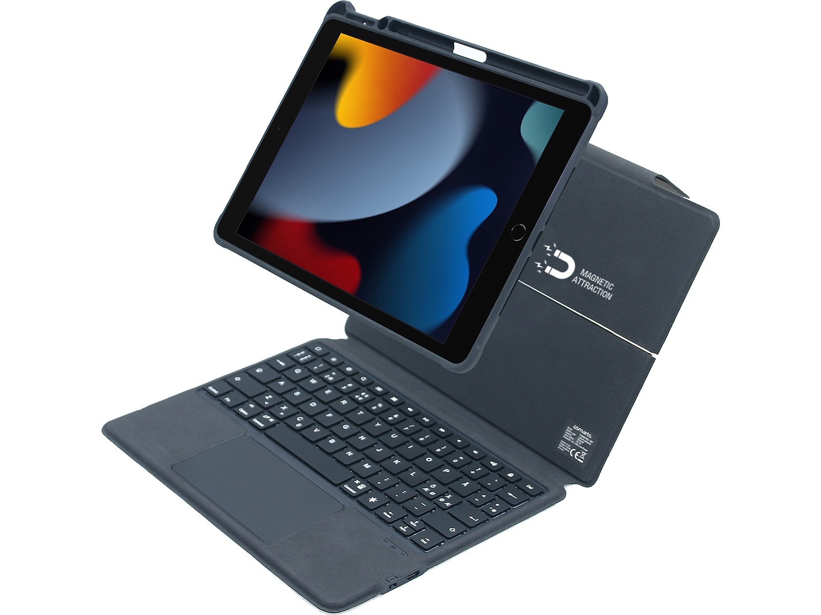 4smarts iPad Air 10,9" / 11" 2-i-1 Tastaturdeksel (grå) Tastatur og stylus