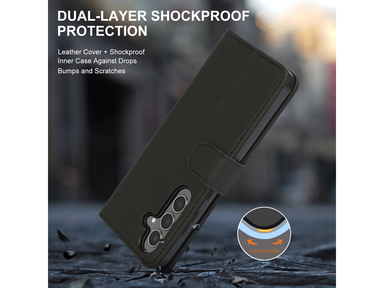 iiglo Galaxy S25+ Lommebokdeksel (sort) Deksel til mobiltelefon