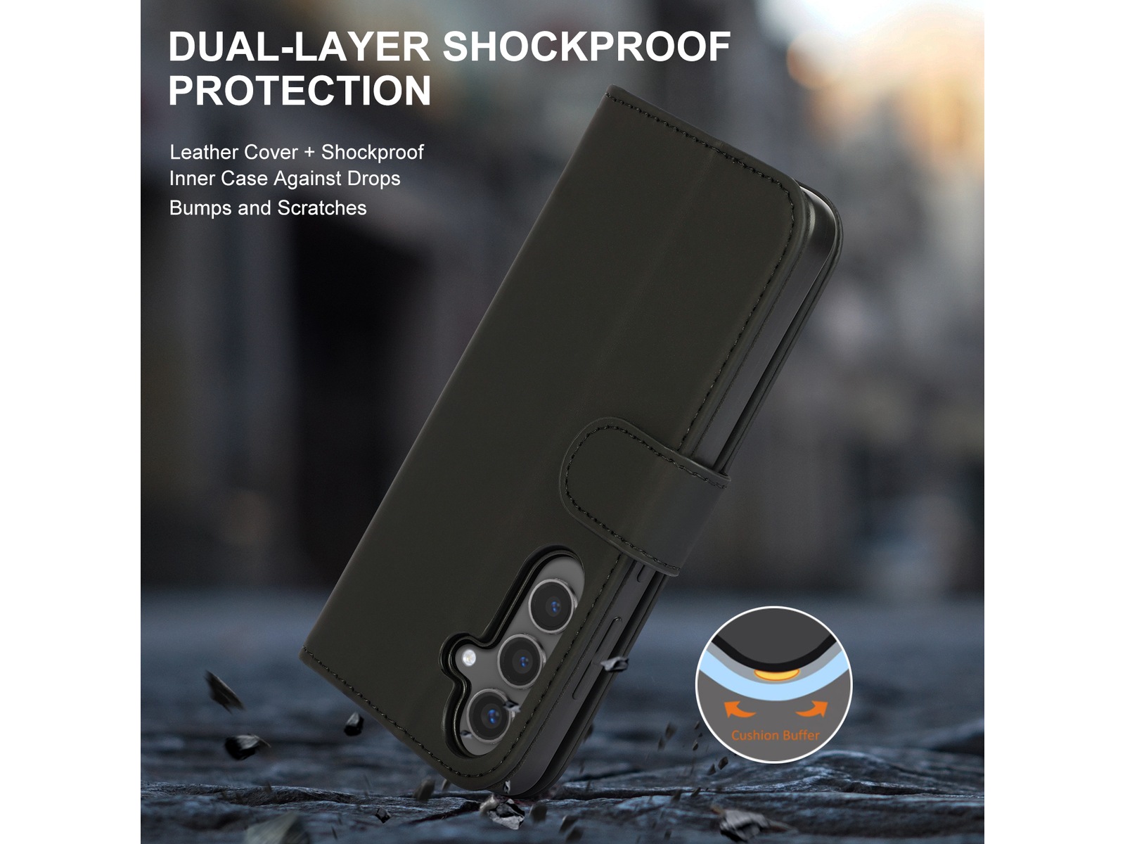 iiglo Galaxy S25 Lommebokdeksel (sort) Deksel til mobiltelefon