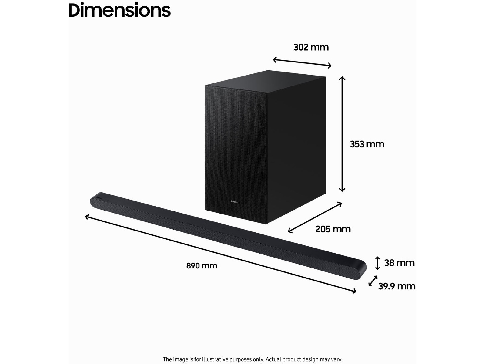Samsung HW-S710D soundbar med subwoofer (sort) -B-Grade Demo DVD/Hi-Fi/stereo
