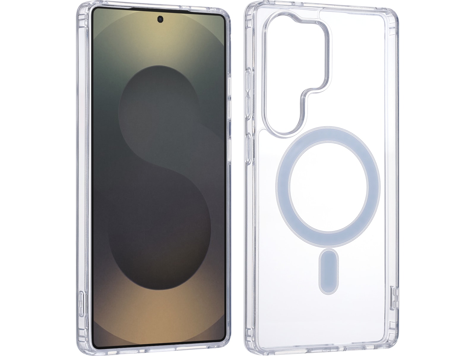 iiglo Galaxy S25 Ultra Magnetic Silikondeksel (gjennomsiktig) Deksel til mobiltelefon