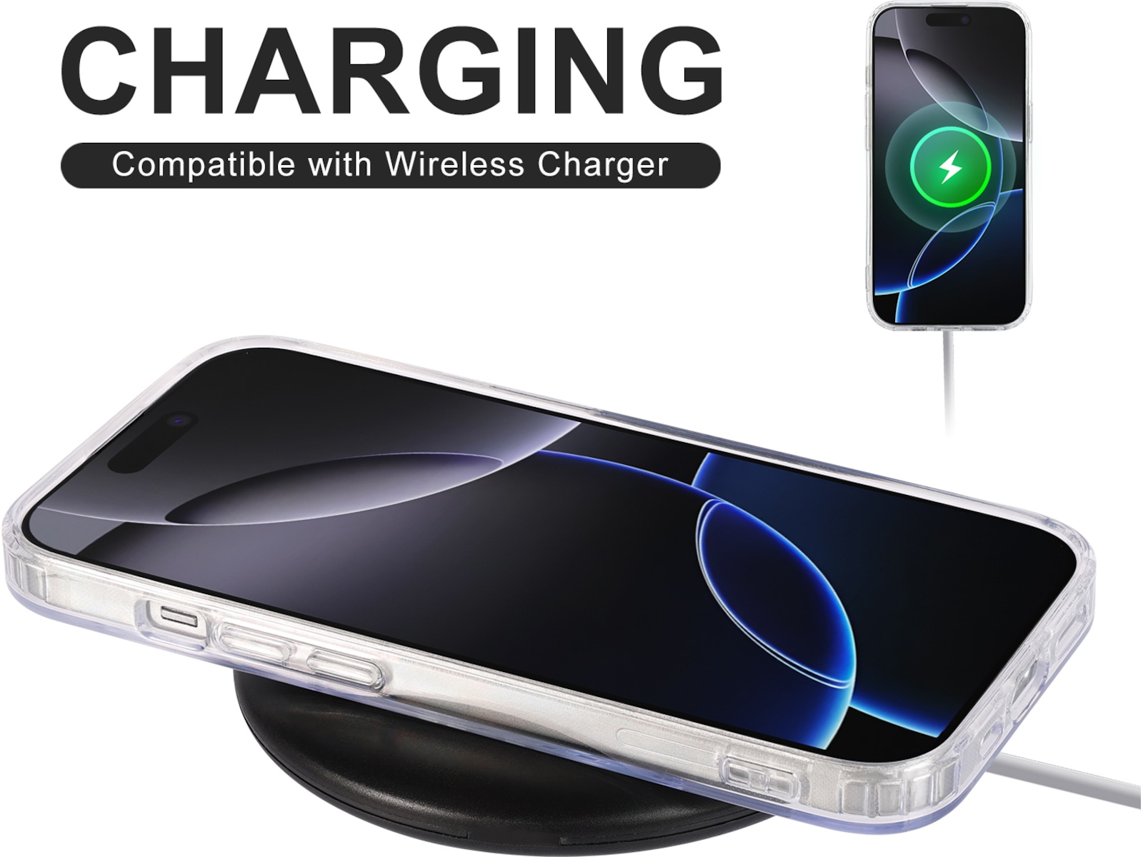 iiglo iPhone 16 Pro Max Magnetic Clear Case (gjennomsiktig) Deksel til mobiltelefon