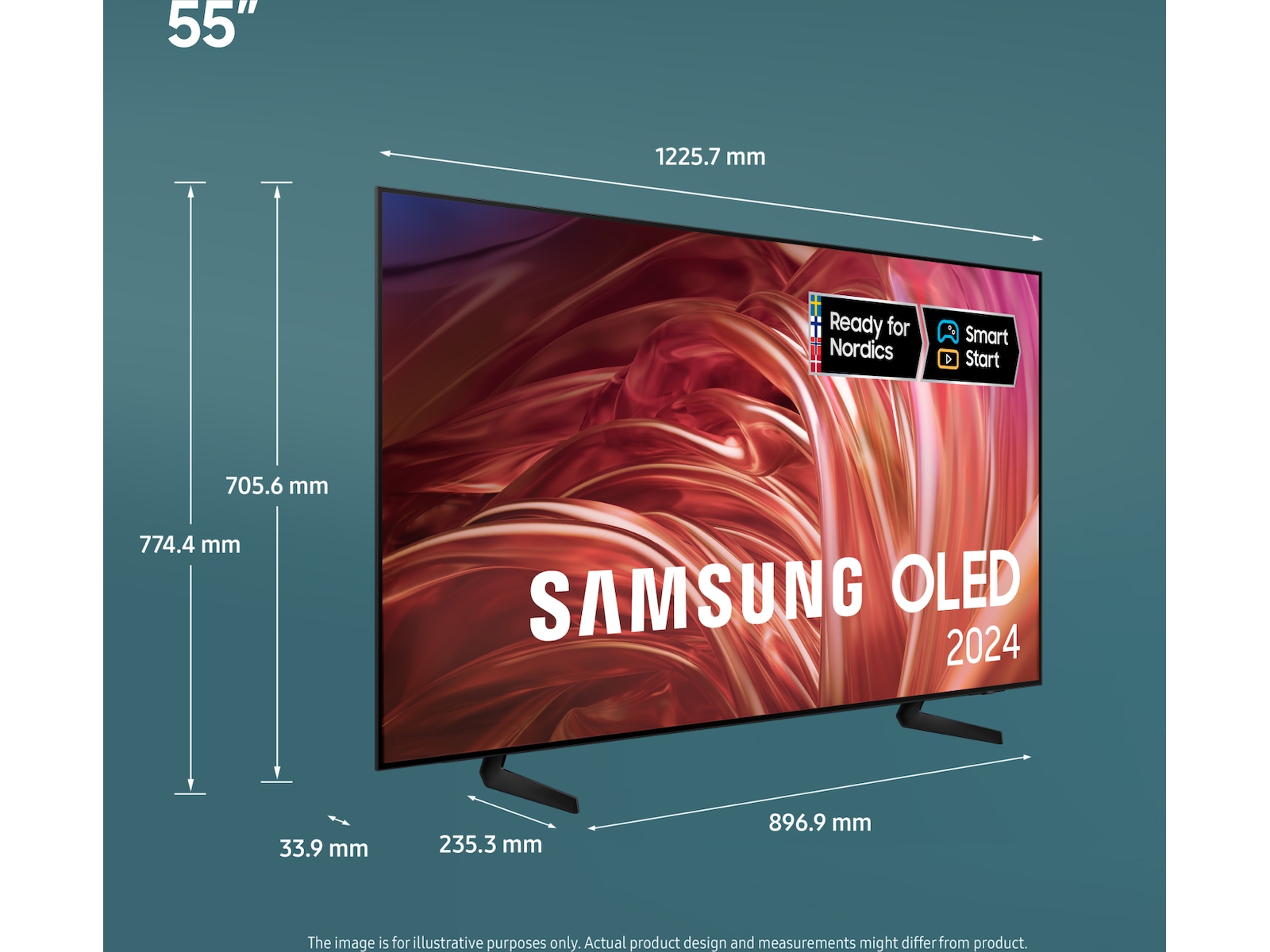Samsung 55" S85D 4K OLED Smart TV TQ55S85D 50 - 59 tommer TV