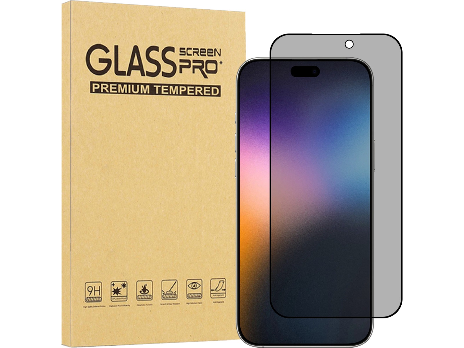 iiglo iPhone 17 Pro Max Privacy skjermbeskytter Skjermbeskyttelse