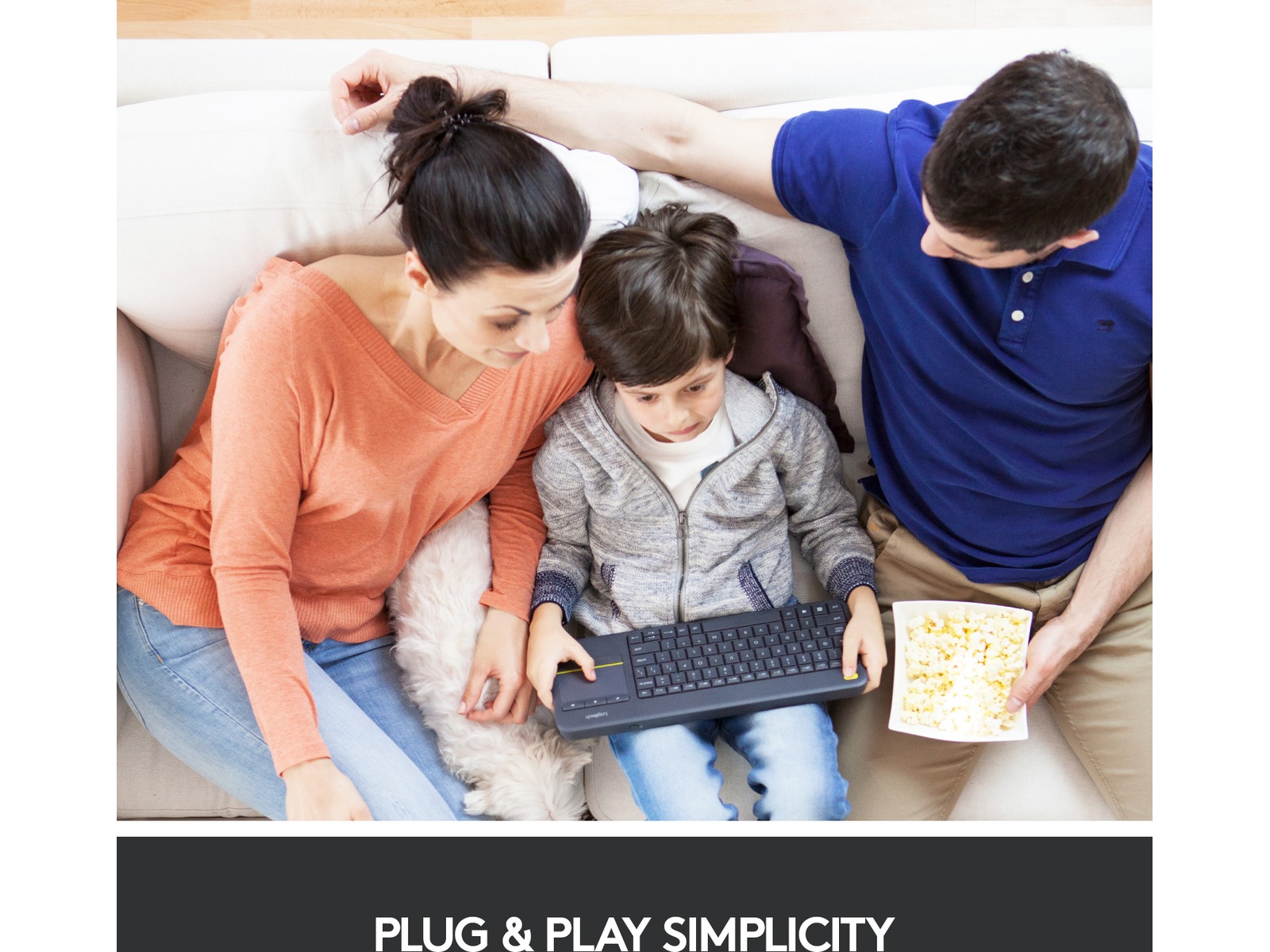 Logitech K400 Plus Trådløs Tastatur Grå Tastatur