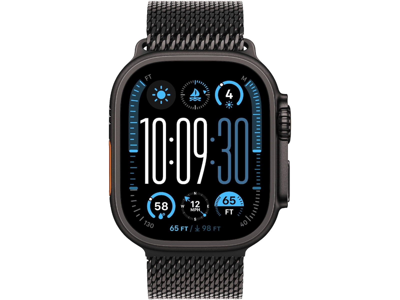 Apple Watch 49mm Titanium Milanese Loop (black) Reim