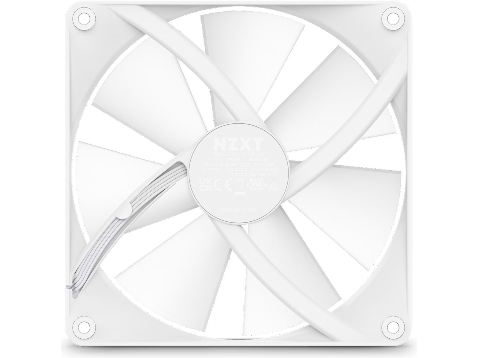 NZXT F140 RGB Core Vifte (hvit) Vifter