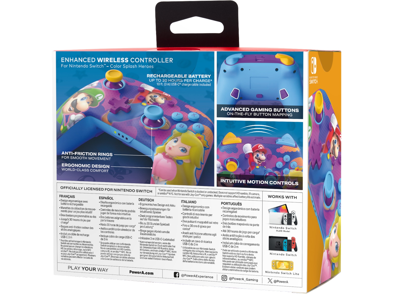 PowerA Enhanced Wireless kontroller Color Splash Heroes Tilbehør