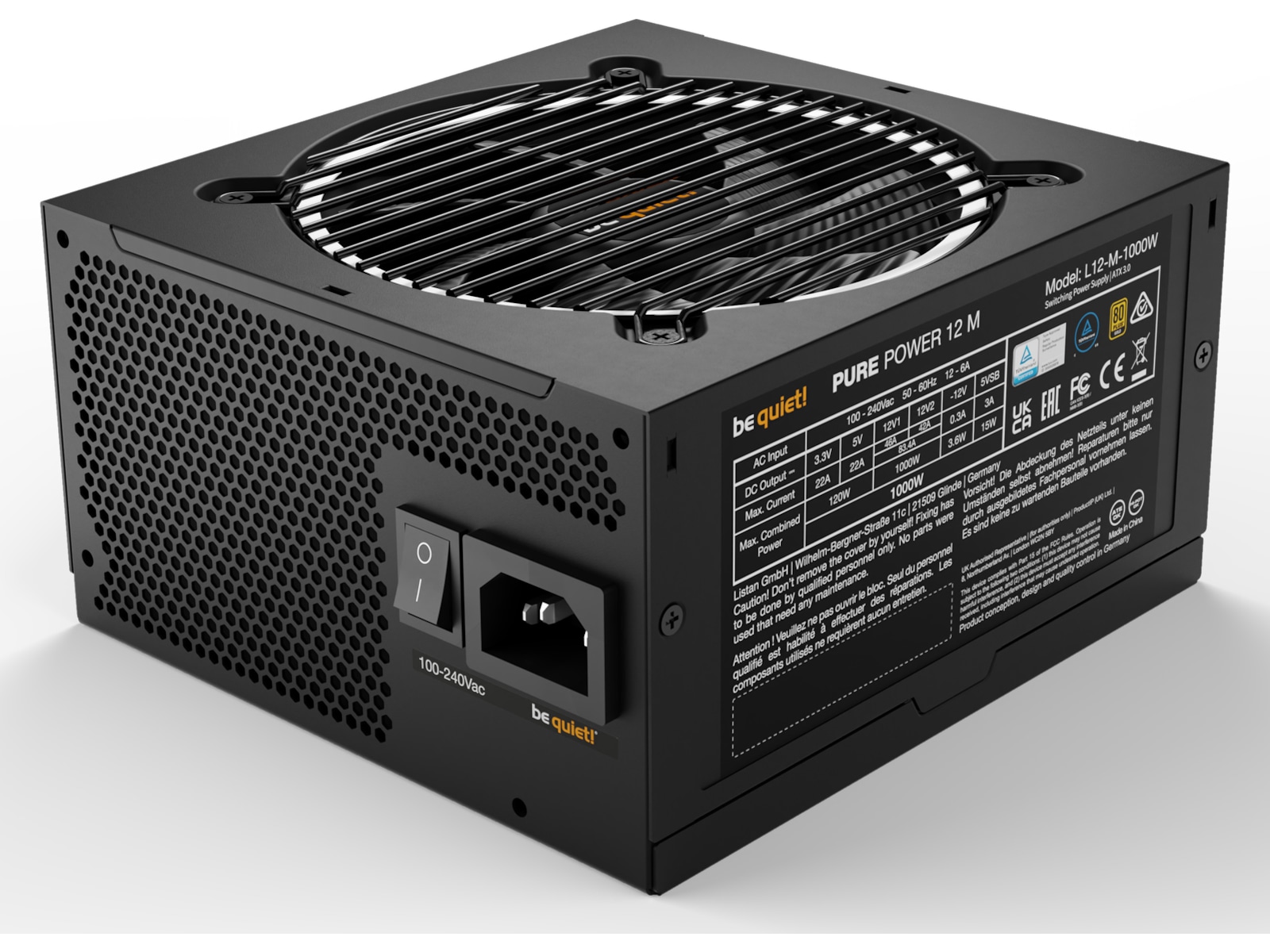 be quiet! PURE POWER 12 M 1000W PSU Enheter