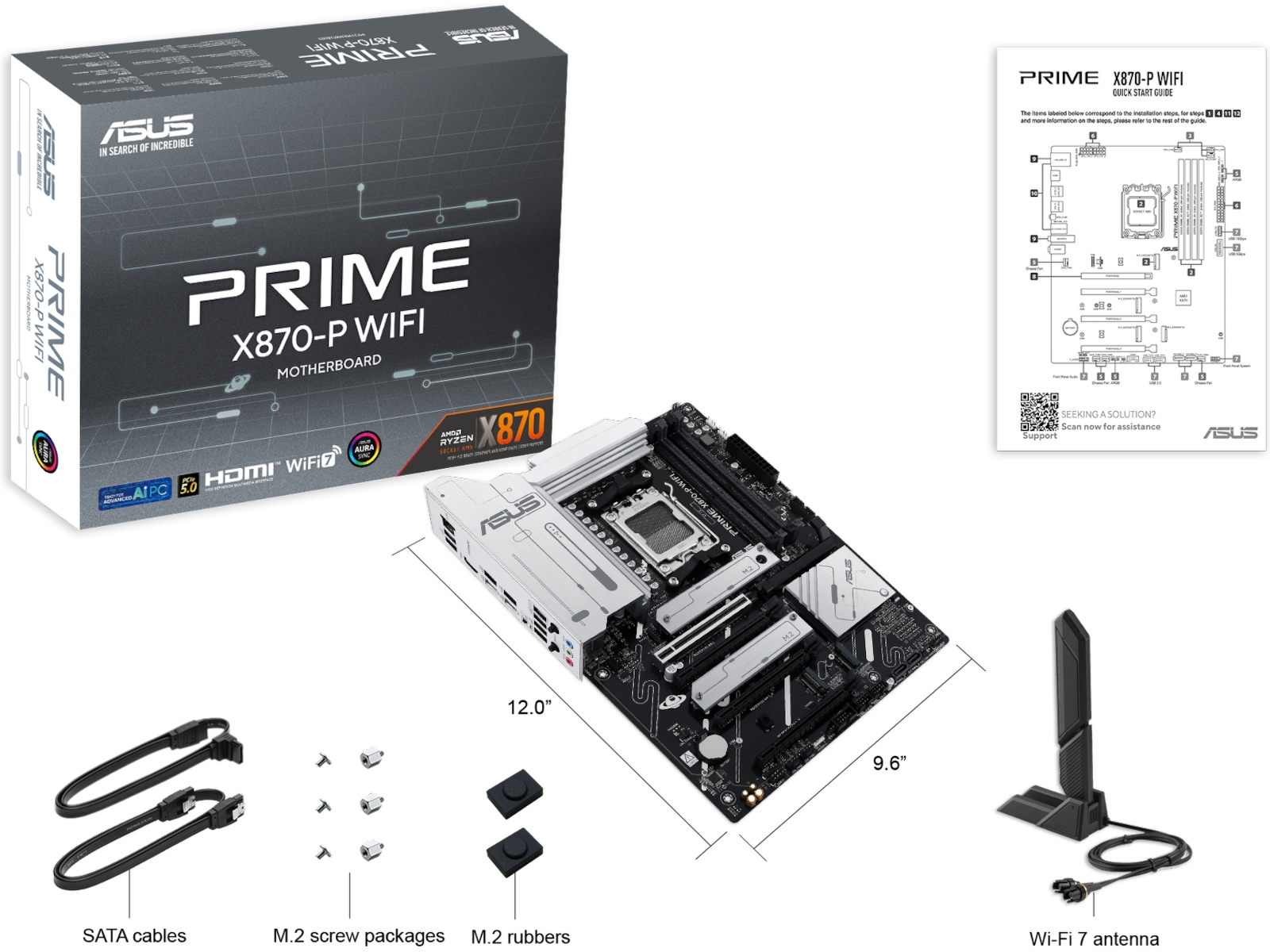 ASUS PRIME X870-P WIFI Hovedkort AMD Socket