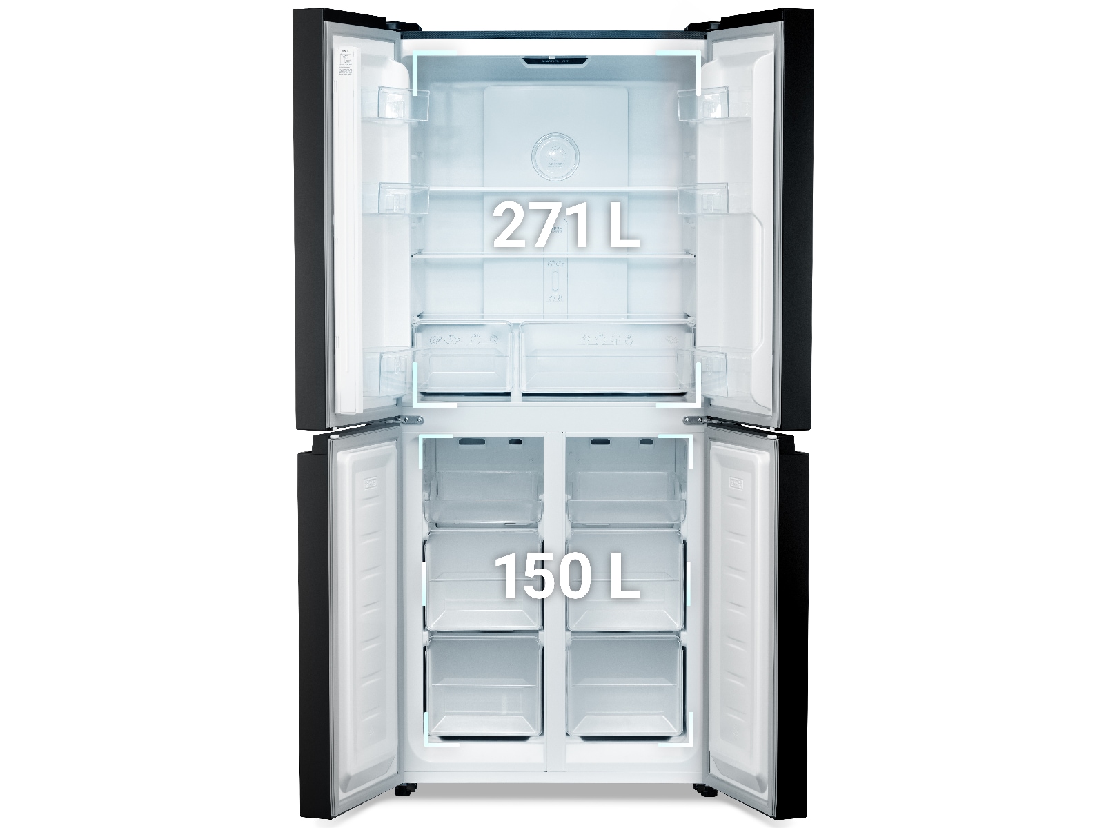 Avant MDR79DI1 Side-by-side kjøle- og fryseskap (sort) Side-by-side kjøleskap