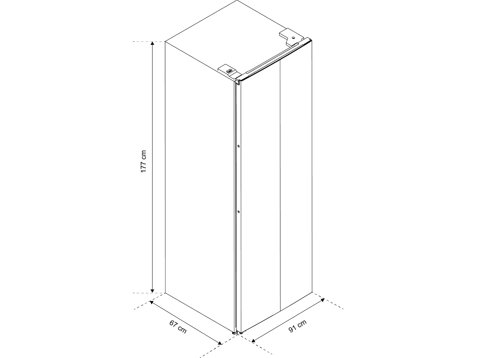 Avant SBS91DI1 Side-by-side kjøle- og fryseskap (sort) Side-by-side kjøleskap