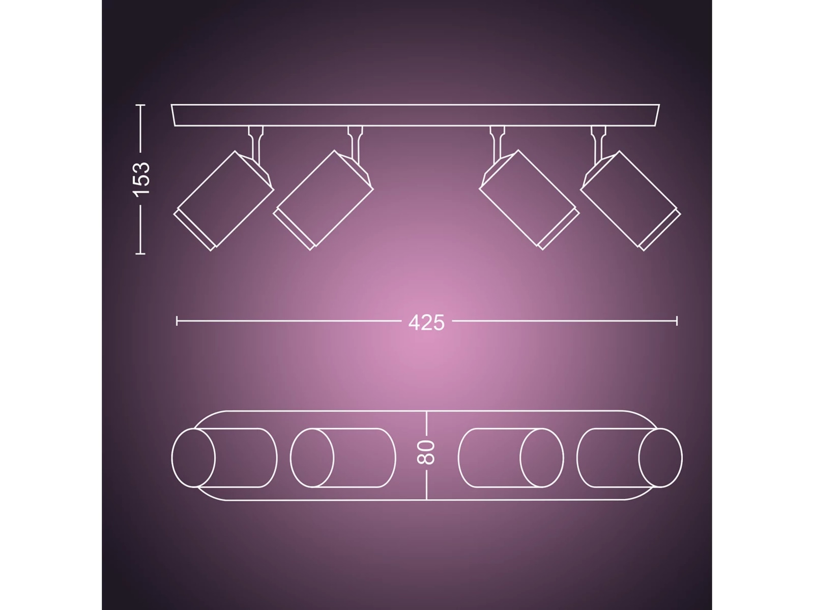 Philips Hue Firedobbelt Fugato-spotlight (sort) Taklampe