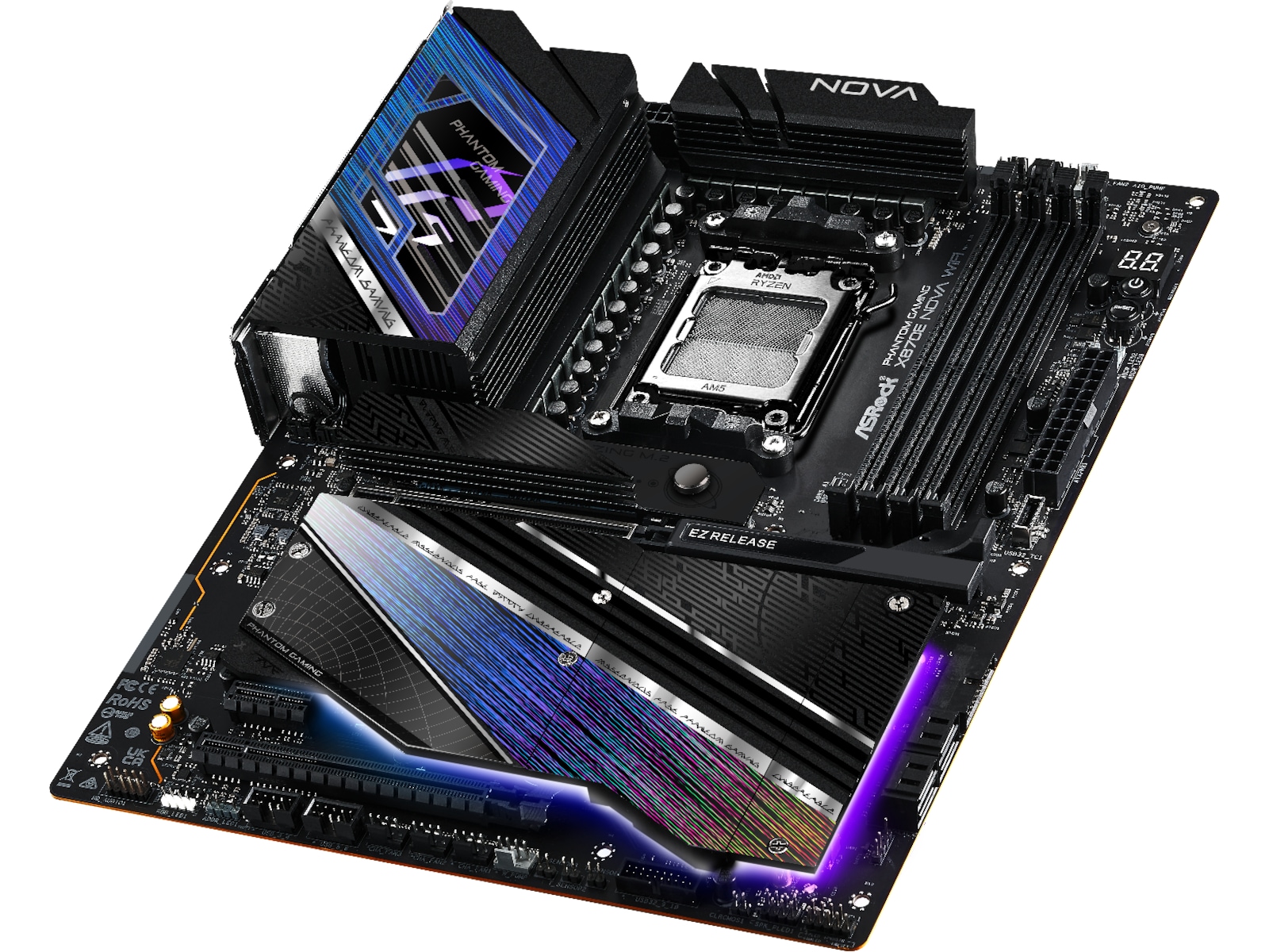 ASRock X870E Phantom Gaming Nova WiFi Hovedkort AMD Socket