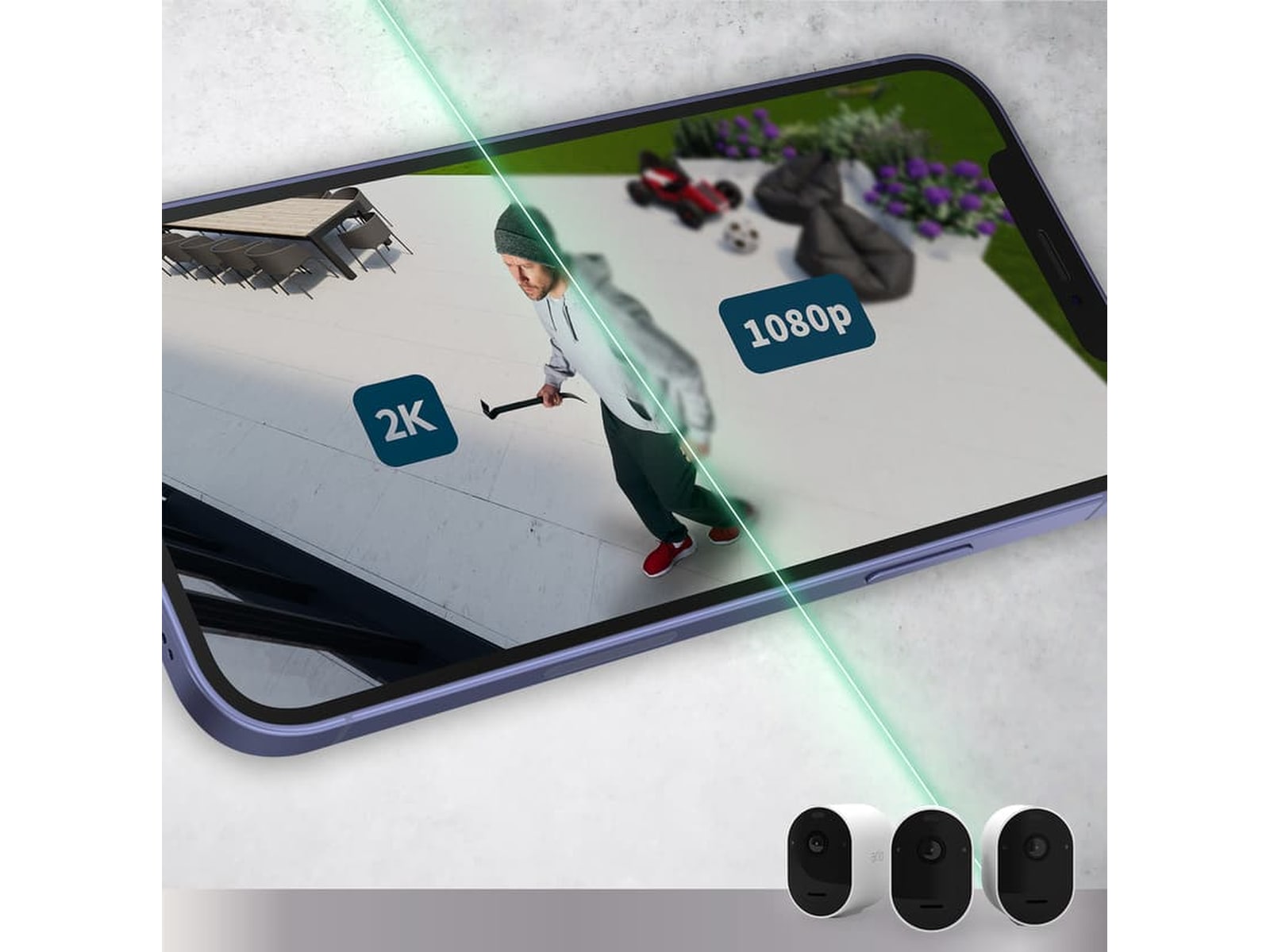 Arlo Pro 5 2K sikkerhetskamera 4-pakk (hvit) Overvåkningskameraer