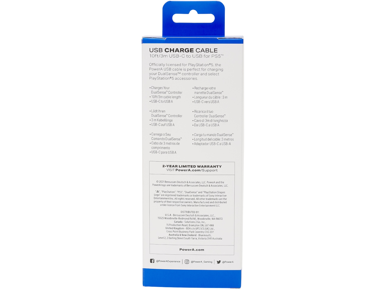 PowerA USB-C kabel for PS5 (sort/hvit) USB-kabler