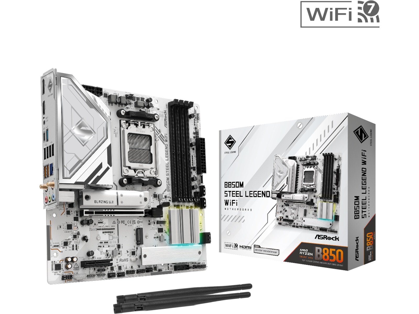 ASRock B850M Steel Legend WiFi Hovedkort AMD Socket
