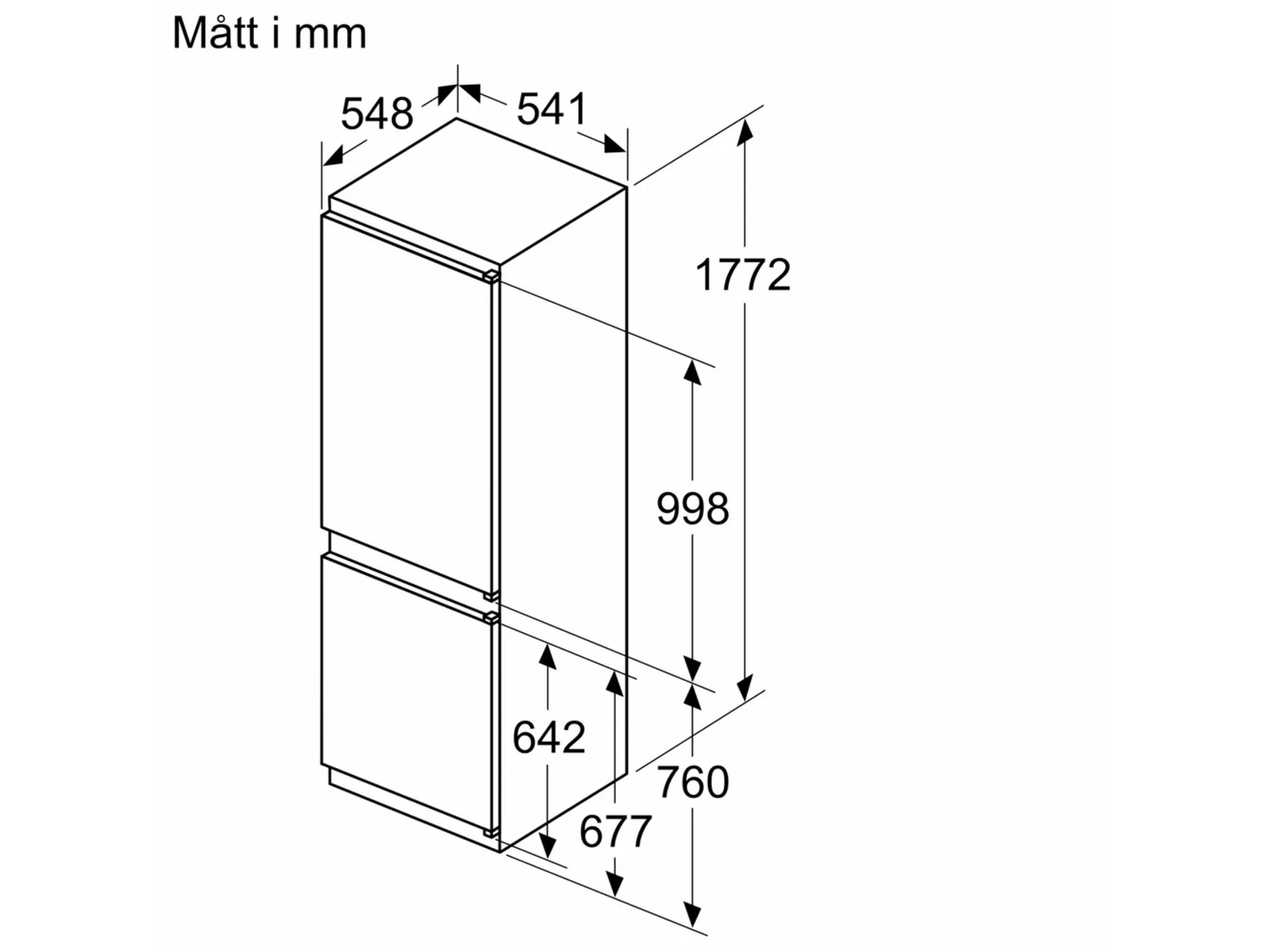 Siemens KI86NVSE0 IQ300 Integrert Kombiskap Kombiskap