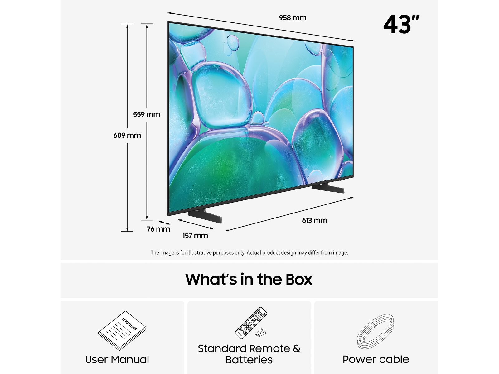 Samsung 43" U7005F UHD 4K Smart TV (2025) 20 - 49 tommer TV