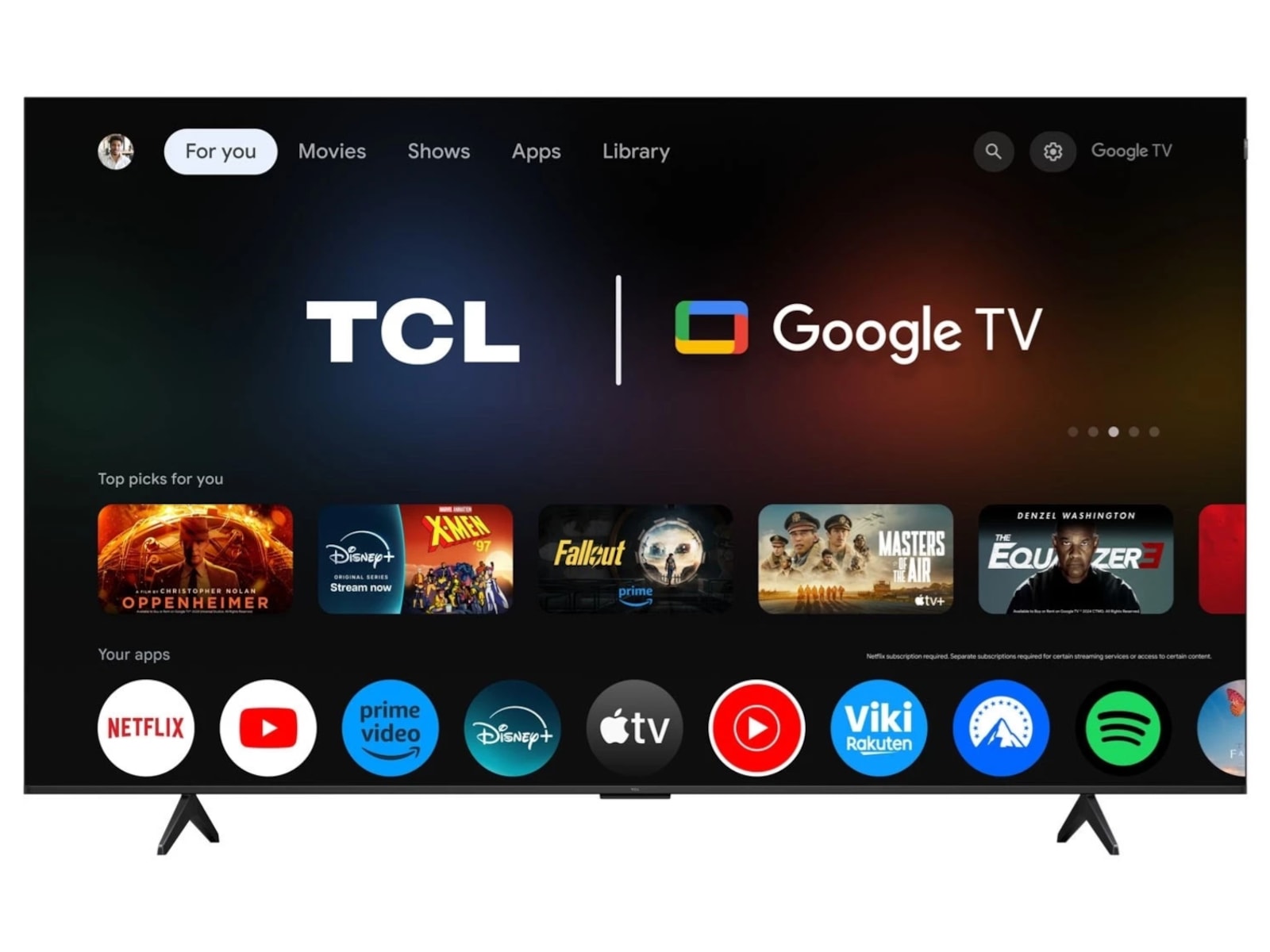 TCL 85" T69C 4K QLED Google TV Over 80 tommer TV
