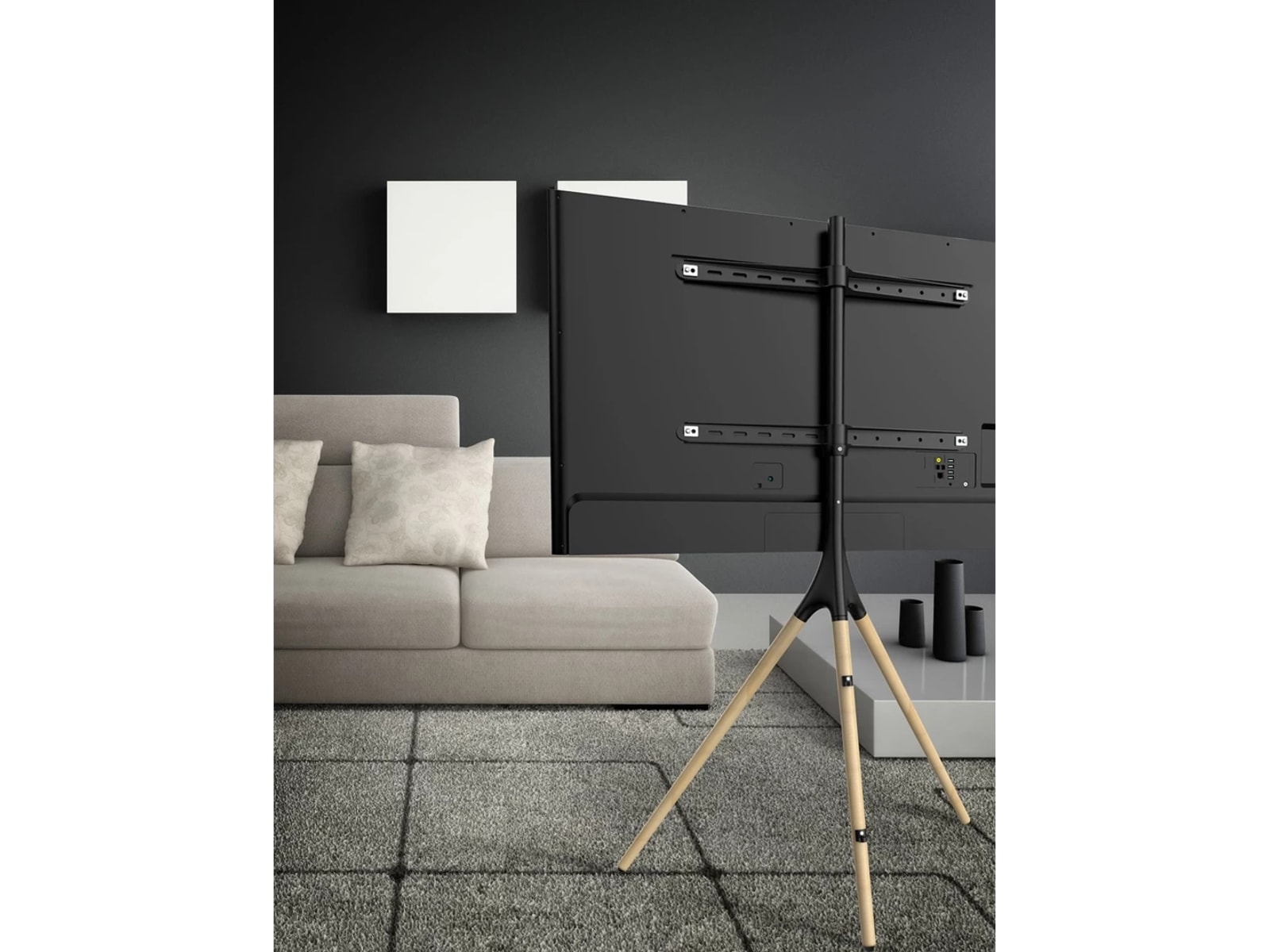 Andersson ATS Gulvstativ for TV (sort/eik) Veggfeste & TV-stativ