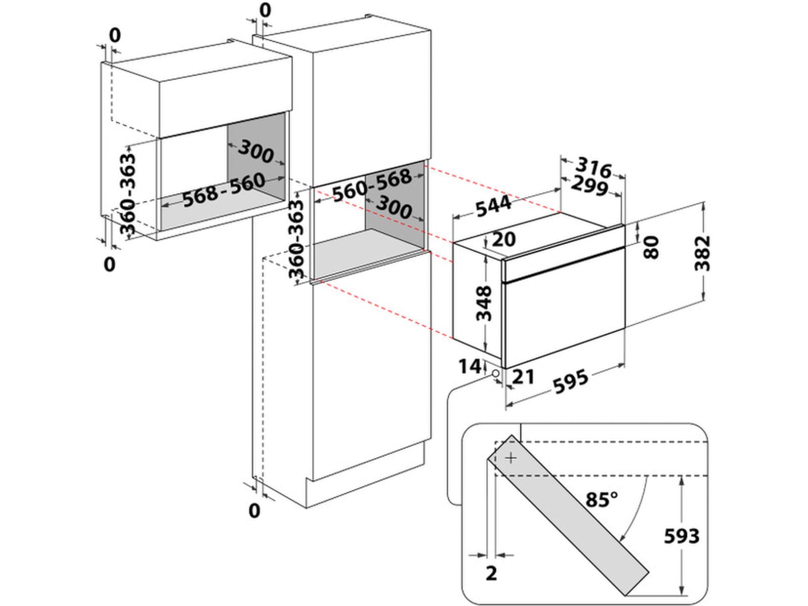 Whirlpool MBNA900B Integrert Mikrobølgeovn (sort) Mikrobølgeovn