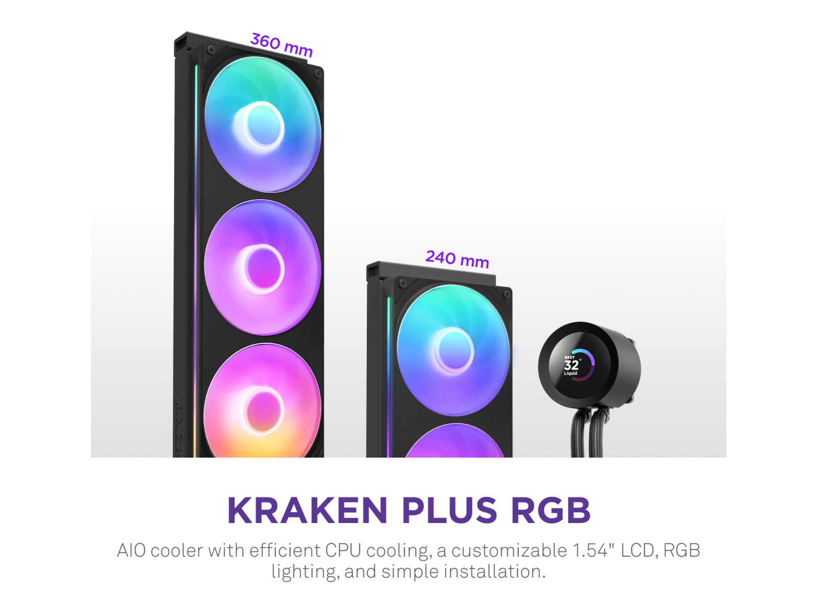 NZXT Kraken Plus 360 RGB Kjøler (sort) CPU - Vannkjøling