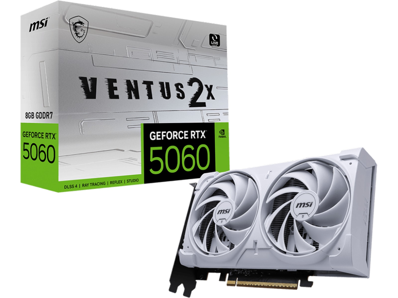 MSI GeForce RTX 5060 VENTUS 2X (hvit) Skjermkort