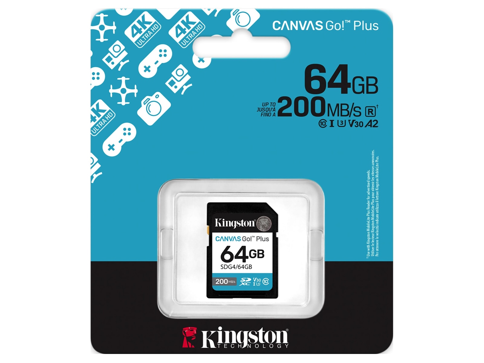 Kingston Canvas Go! Plus SDXC 64GB Minnekort til foto & video