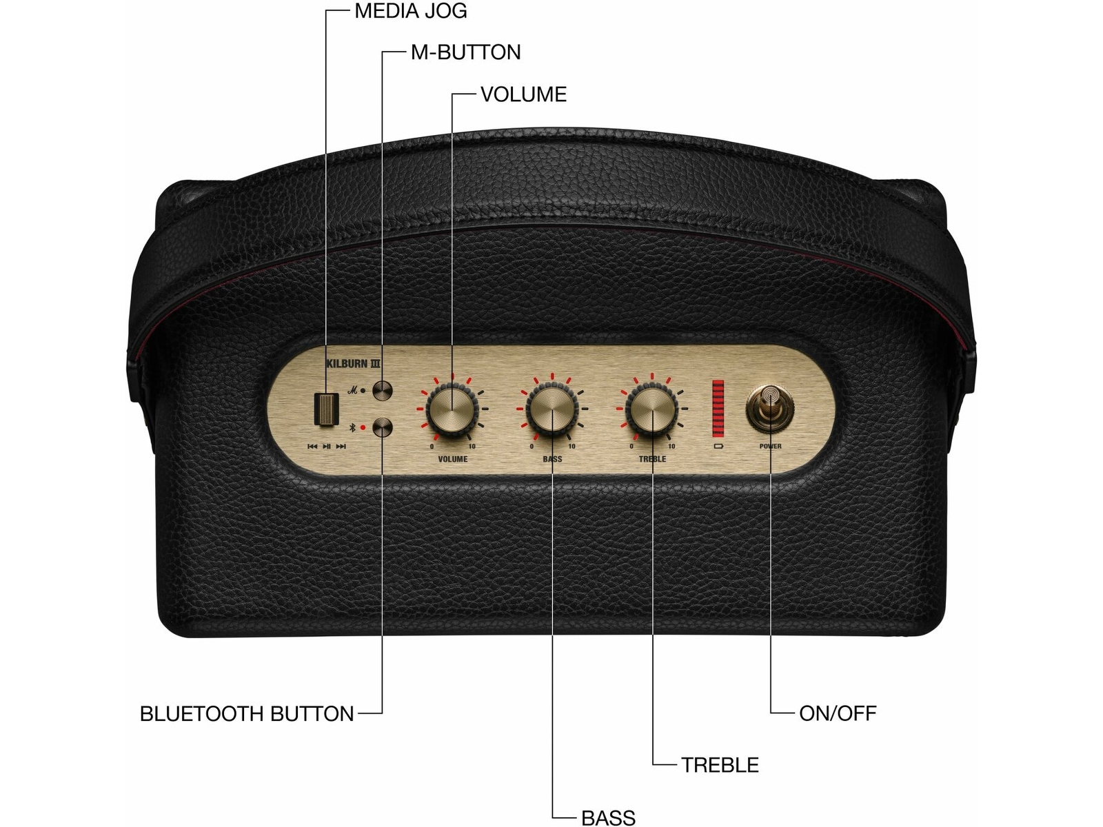 Marshall Kilburn III Trådløs bluetooth høyttaler (sort/messing) Trådløs / Bluetooth-høyttaler