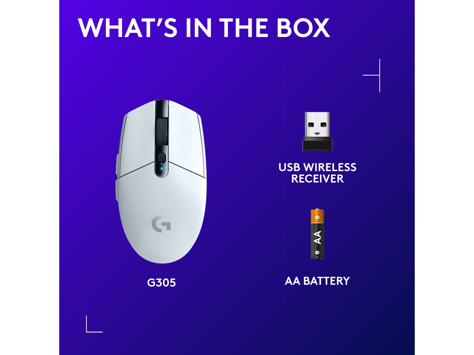 Logitech G305 LIGHTSPEED Trådløs Gamingmus (hvit) Gamingmus