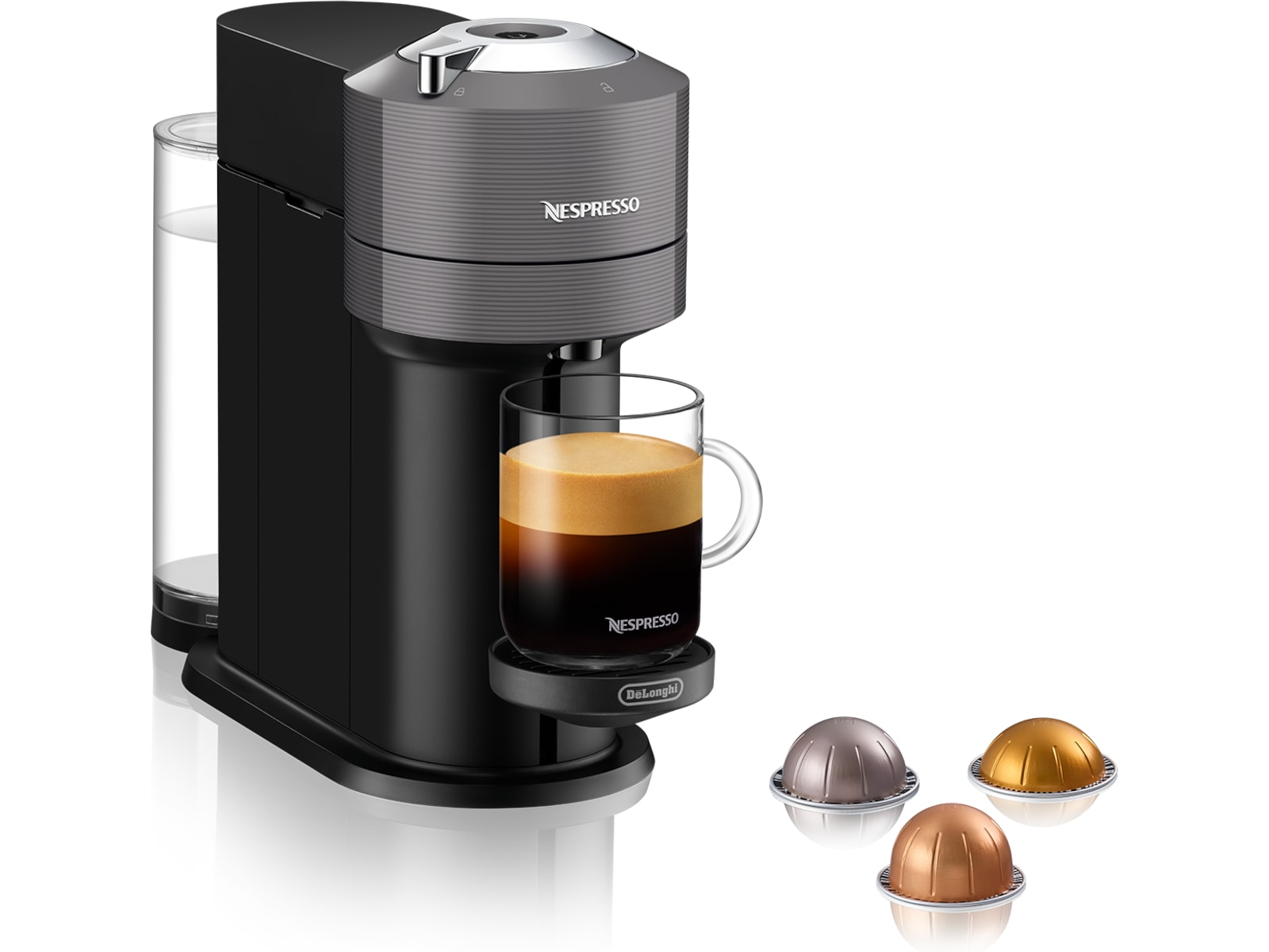NESPRESSO Vertuo Next fra DeLonghi® Kapselmaskin (grå) Kapselmaskiner