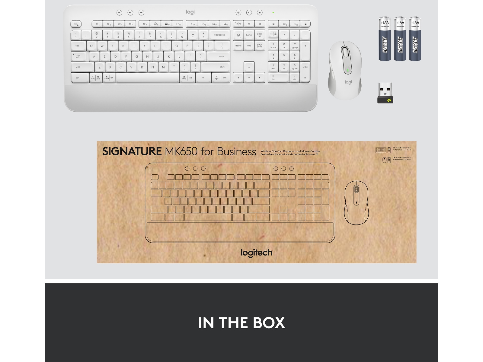 Logitech Signature MK650 Combo for Business (offwhite) Tastatur