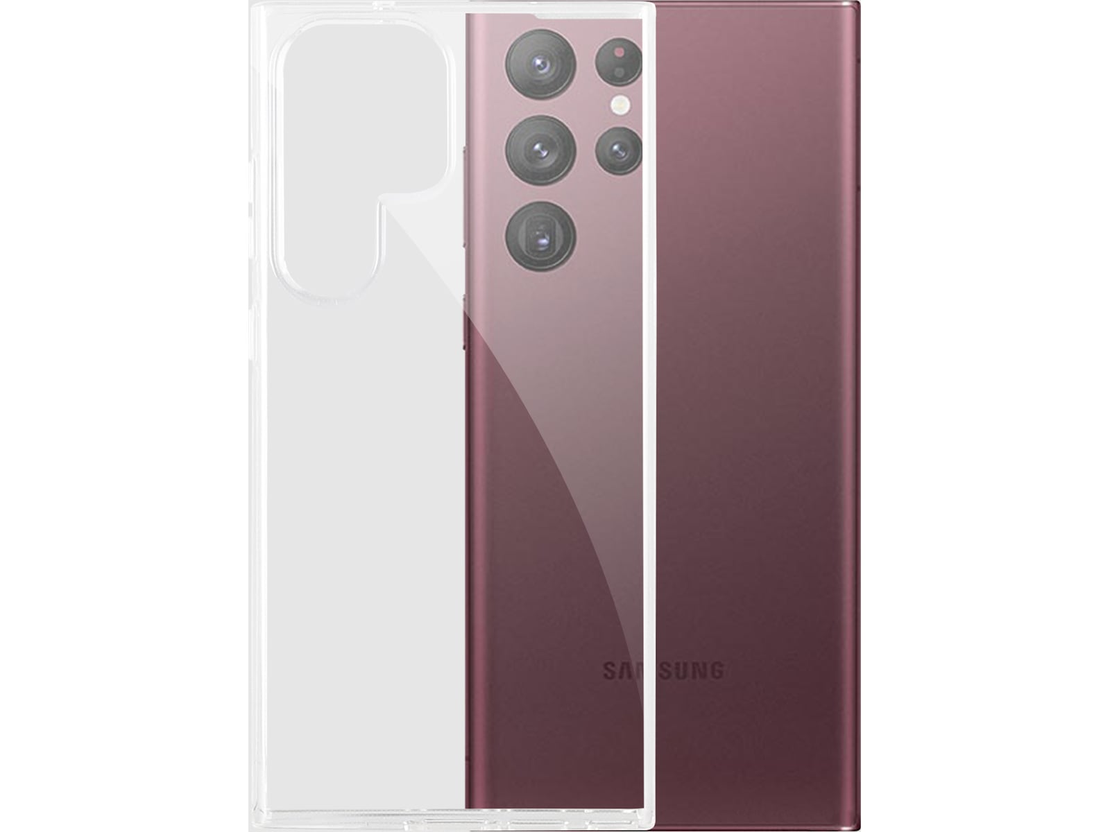 iiglo Galaxy S23 Ultra Silikondeksel (gjennomsiktig) Deksel til mobiltelefon