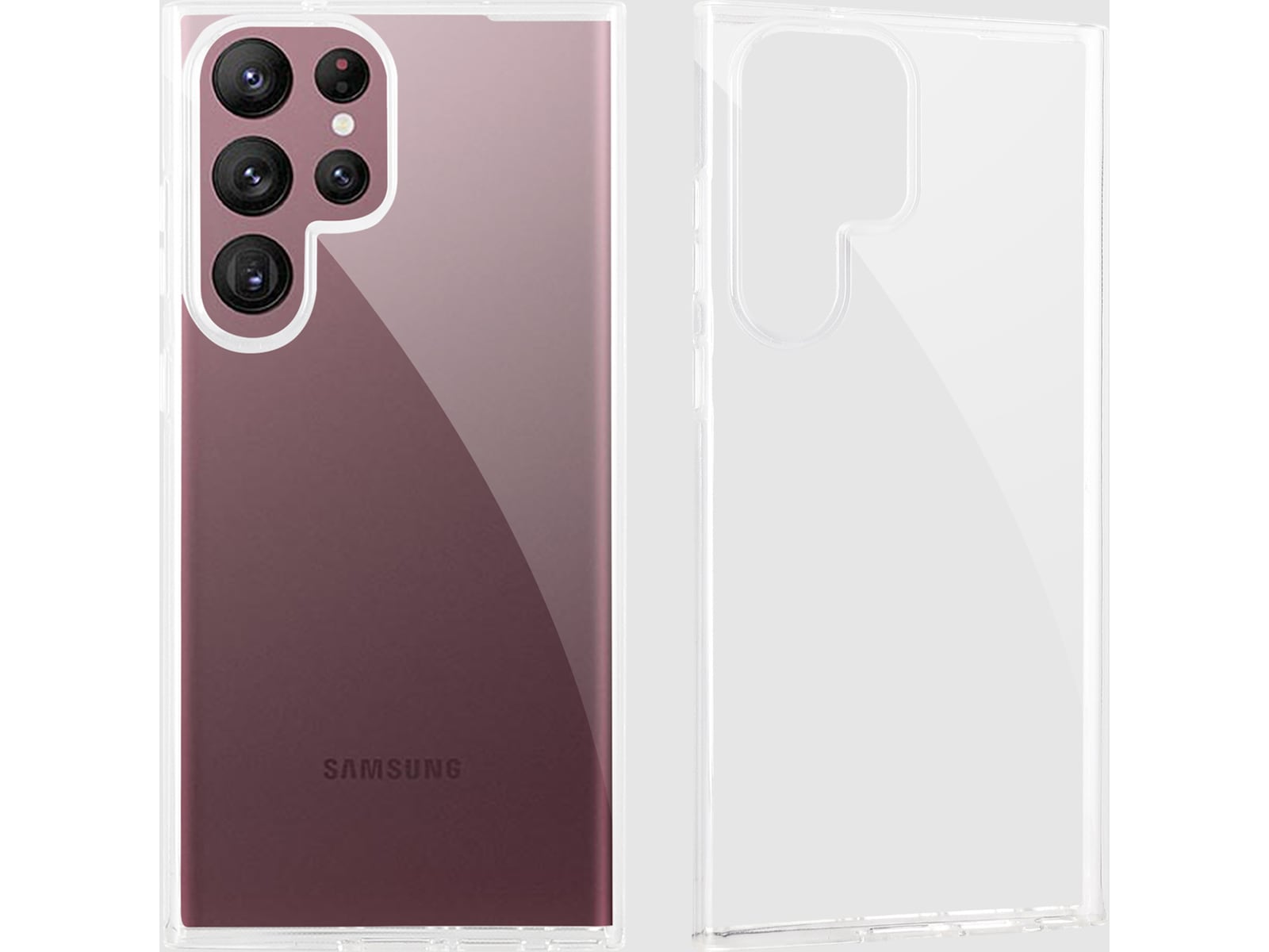 iiglo Galaxy S23 Ultra Silikondeksel (gjennomsiktig) Deksel til mobiltelefon