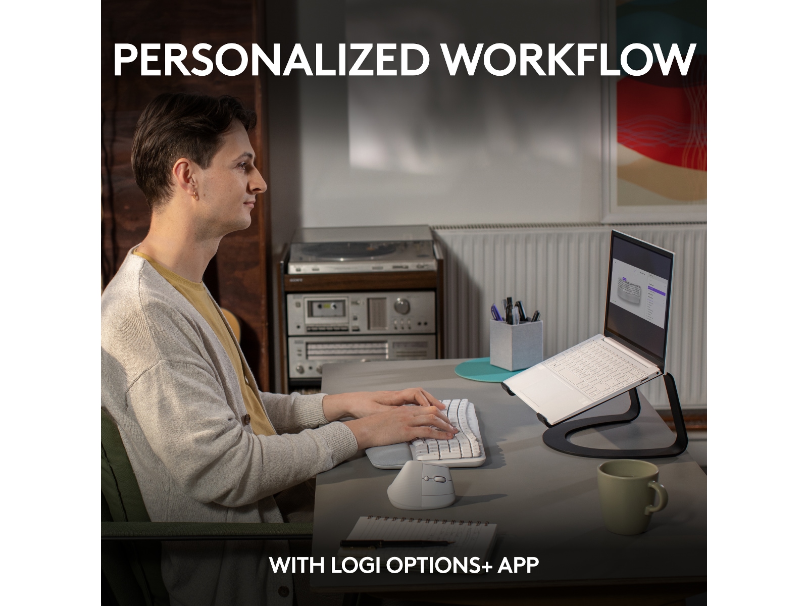 Logitech Wave Keys trådløst tastatur (offwhite) Tastatur