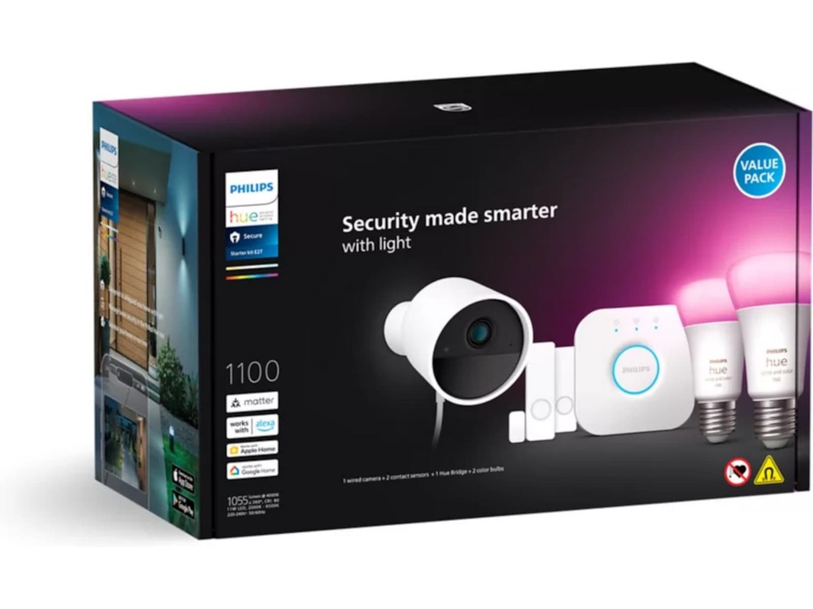 Philips Hue Secure kamera WCA E27 startpakke Overvåkningskameraer