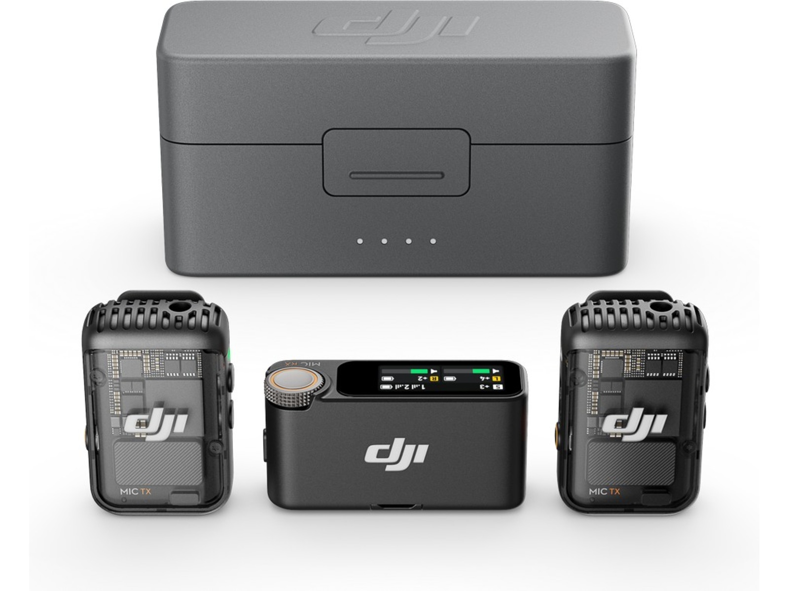 DJI Mic 2 (2 TX + 1 RX + Charging Case)  (shadow black) Kameramikrofon