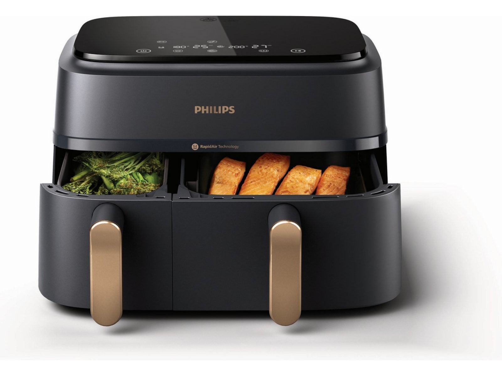 Philips Dual Basket Airfryer 9L NA352/00 (grå/copper) Airfryer